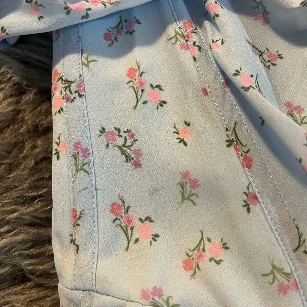 NWT House of CB Blue Floral Draped Corset Mini Dress - Picture 6 of 6